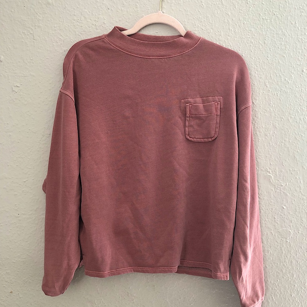 Old Navy Plum Rose Oversized Crewneck